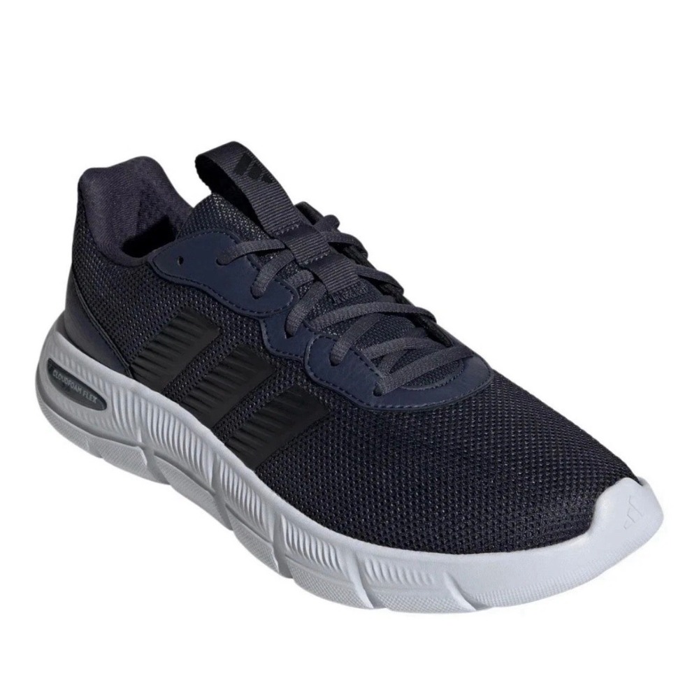 Adidas Cloudfoam Flex Laces Mens Shadow Navy Black Running Shoes •12• Athleisure